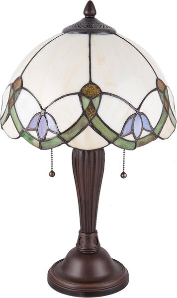Lampada da tavolo Tiffany Clayre & Eef Ø 30x50 cm Fiori di vetro verde beige