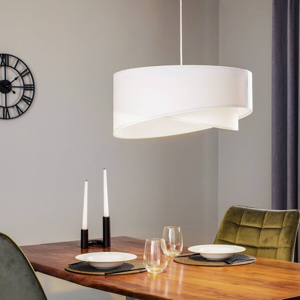 Lampada a sospensione Vivien Maco Design, dimmerabile, Bianco / Opale, Soggiorno / Sala da pranzo, Tessuto / Stoffa / Seta, Moderno, Lampada a sospensione