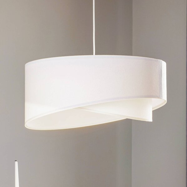 Lampada a sospensione Vivien Maco Design, dimmerabile, Bianco / Opale, Soggiorno / Sala da pranzo, Tessuto / Stoffa / Seta, Moderno, Lampada a sospensione