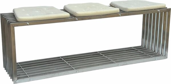 DanDiBo panca da giardino in acciaio inox metallo resistente alle intemperie solido 150 cm panca da giardino 96429 panca da parco panca a doghe