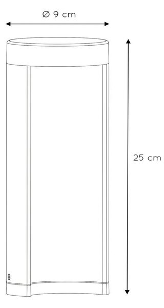 Lucide Lampioncino LED Combo dal design elegante, 25 cm, Nero, Alluminio, Moderno, Lampada LED da esterni