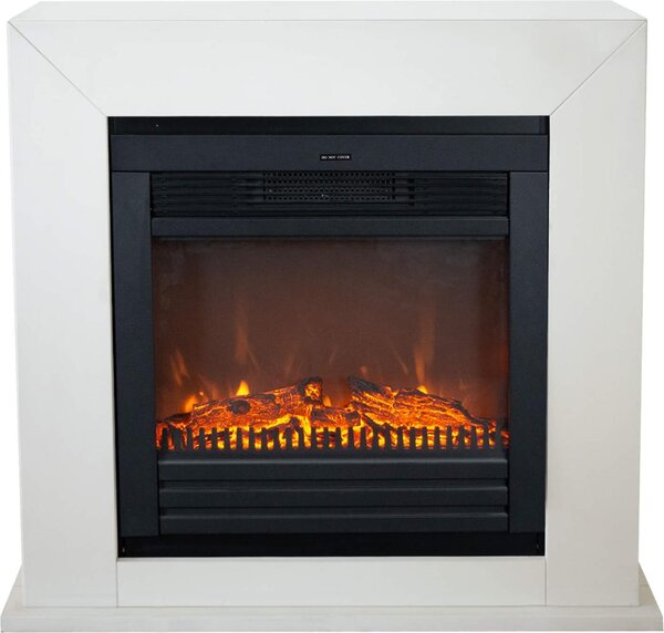 Caminetto elettrico Xaralyn - Adra ELU-MDW - legno bianco - riscaldamento 1400 Watt - con telecomando - caminetto da incasso incluso - caminetto decorativo