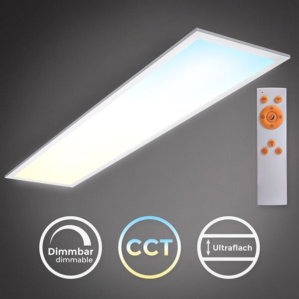B.K.Licht LED Panel I Plafoniera 24W I CCT I Temperatura di colore regolabile I Dimmerabile I Telecomando I Plafoniera ultrapiatta I Timer I Luce notturna I Funzione di memoria