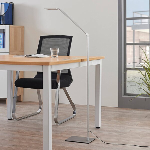 Lampada da terra a LED Resi Lucande, dimmerabile, Alluminio / Grigio / Zincato, Studio / Ufficio, Alluminio, Moderno, Lampada LED da terra