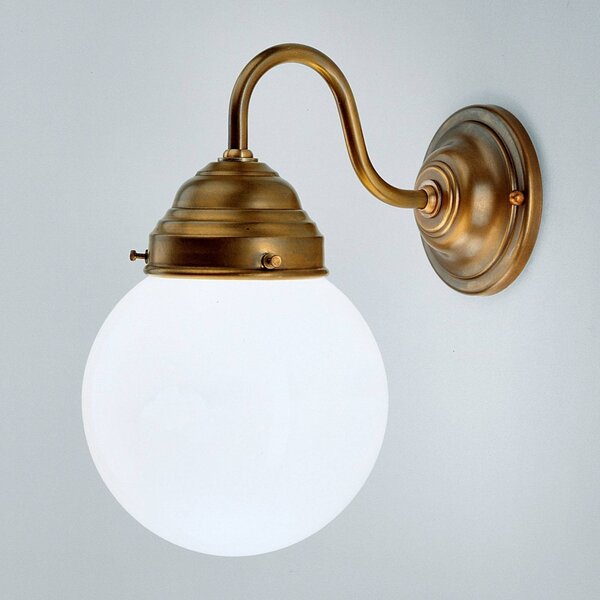 Berliner Messinglampen Applique da parete LARRY, dimmerabile, Bronzo / Ottone antico, Corridoio, Ottone, Antico, Applique