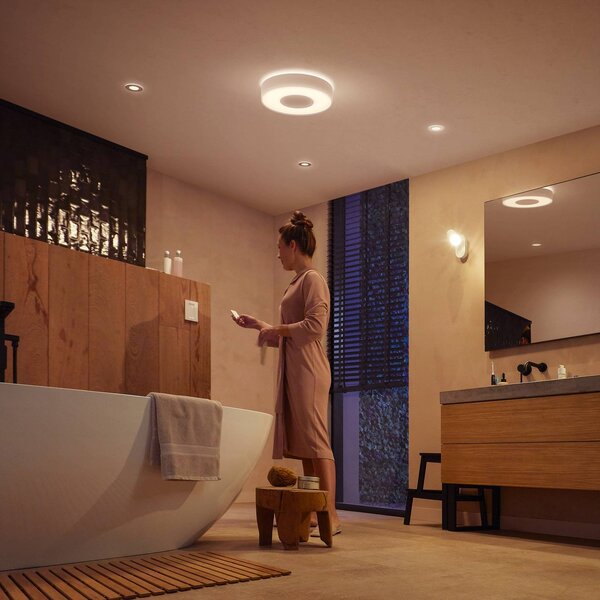 Philips Hue Plafoniera smart Hue, dimmerabile, Bianco / Opale, Bagno, Metallo, Moderno