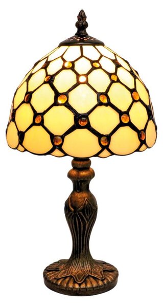 BRILAGI - Lampada da tavolo Tiffany in vetro colorato IVORY SMOOTH 1xE27/60W/230V