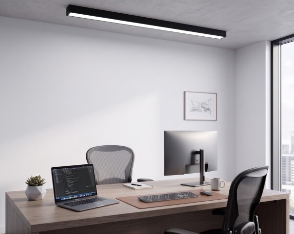 LED Plafoniera/Lampada sospesa con cavo LED/44W/230V 6000K 120 cm nero