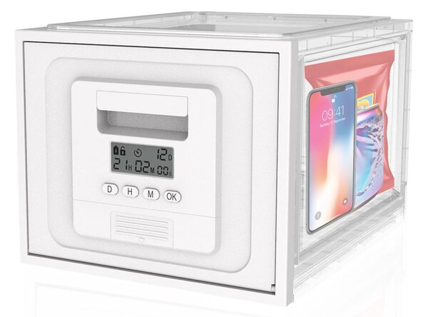 Cassaforte telefonica domestica Fleau con chiusura a tempo - Focus Box - cassaforte da cucina - autodisciplina - smettere di fumare - cassaforte