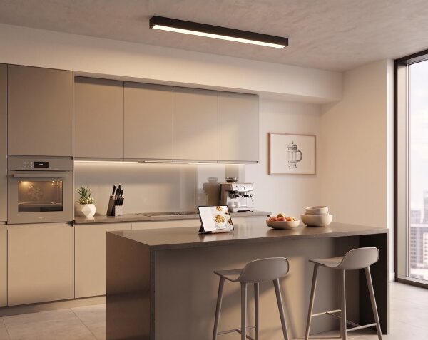 LED Plafoniera/Sospensione a cavo LED/44W/230V 3000K 120 cm nero