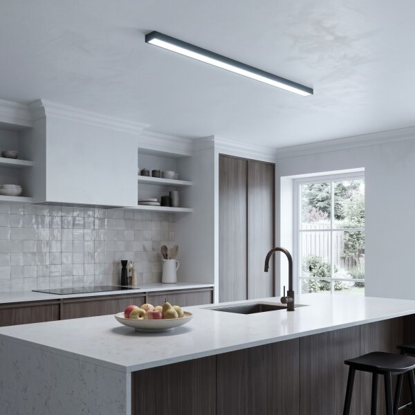 LED Plafoniera/Lampada sospesa con cavo LED/44W/230V 6000K 120 cm nero