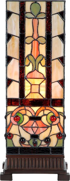 Lampada da tavolo Tiffany Clayre & Eef 18x18x45 cm in vetro beige
