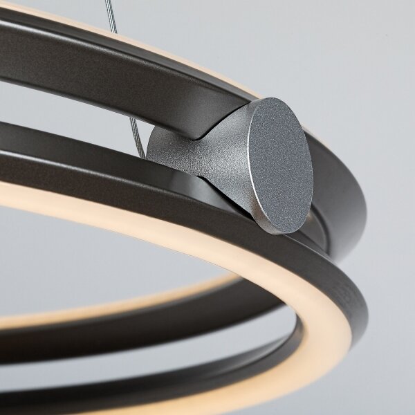 Rabalux 72277 - Lampadario LED dimmerabile a sospensione con cavo TRIXO 60W/230V 3000-6500K grigio+telecomando