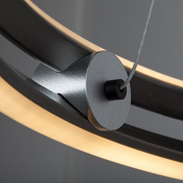 Rabalux 72277 - Lampadario LED dimmerabile a sospensione con cavo TRIXO 60W/230V 3000-6500K grigio+telecomando