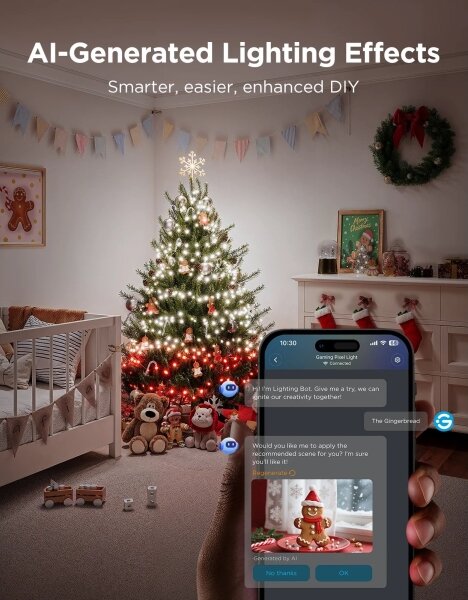 Govee - LED RGBWIC Catena di luci natalizie per esterni 2700-6500K 30m Wi-Fi Matter IP65