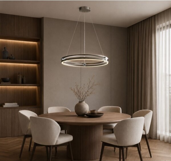 Rabalux 72277 - Lampadario LED dimmerabile a sospensione con cavo TRIXO 60W/230V 3000-6500K grigio+telecomando