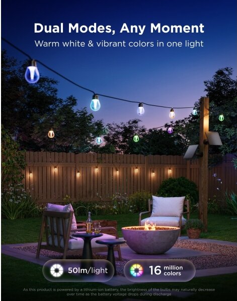 Govee - LED RGBICW Catena luminosa solare 8xLED/6W/5V Wi-Fi Matter IP67
