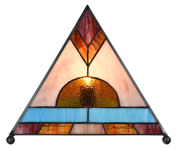 Clayre & Eef Lampada da tavolo Tiffany 26x26x30 cm Vetro marrone
