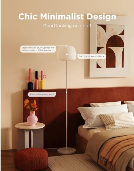 Govee - LED RGBICWW Dimmerabile lampada da terra LANTERN MATTER LED/24W/230V Wi-Fi 160 cm