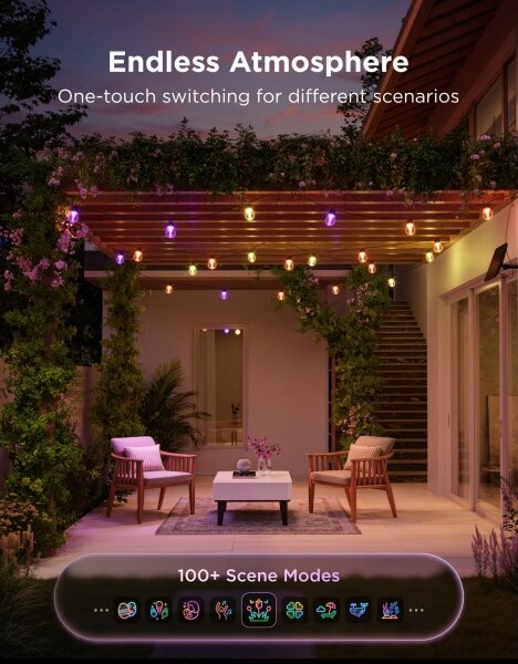 Govee - LED RGBICW Catena luminosa solare 8xLED/6W/5V Wi-Fi Matter IP67