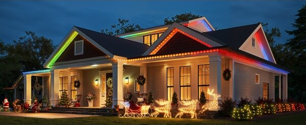 Govee - LED RGBICW Catena luminosa natalizia per esterni 2700-6500K 20m Wi-Fi Matter IP65