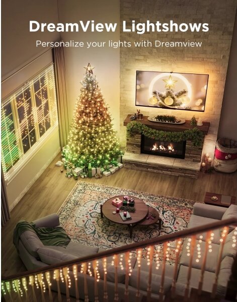 Govee - LED RGBWIC Catena di luci natalizie per esterni 2700-6500K 30m Wi-Fi Matter IP65