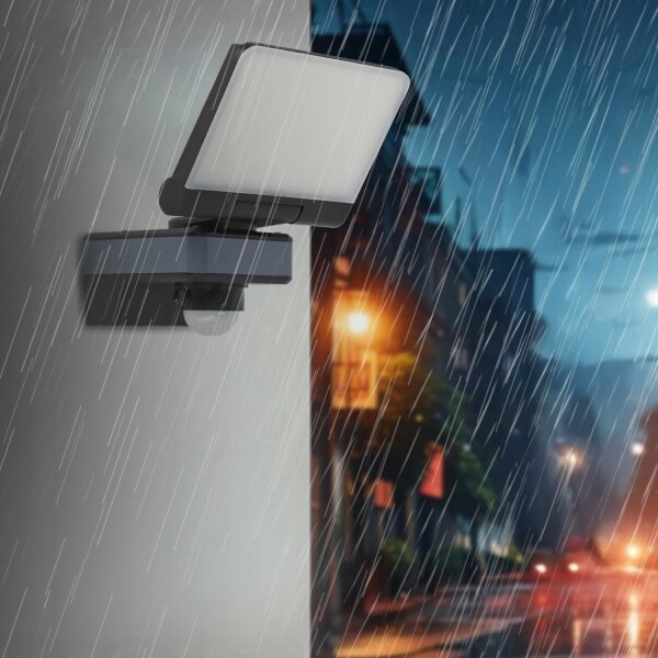Proiettore LED con sensore di movimento e sensore crepuscolare LED/44W/230V 4200K IP54 nero
