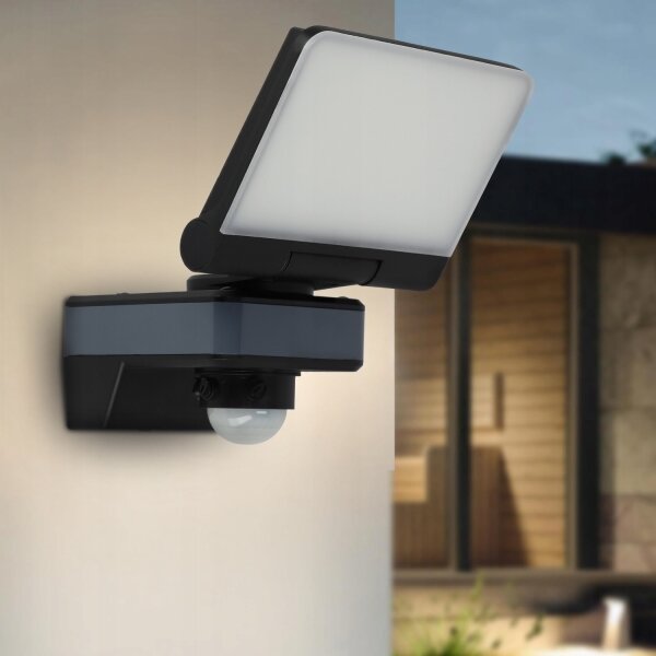 Proiettore LED con sensore di movimento e sensore crepuscolare LED/44W/230V 4200K IP54 nero