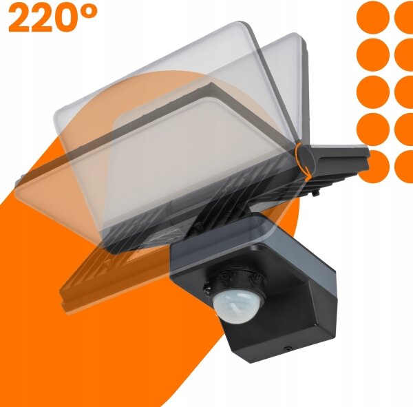 Proiettore LED con sensore di movimento e sensore crepuscolare LED/44W/230V 4200K IP54 nero