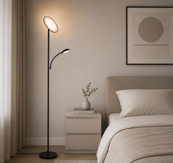 Rabalux 74084 - LED dimmerabile lampada da terra HALINA 23W/230V 3000/4200/6500 K nera