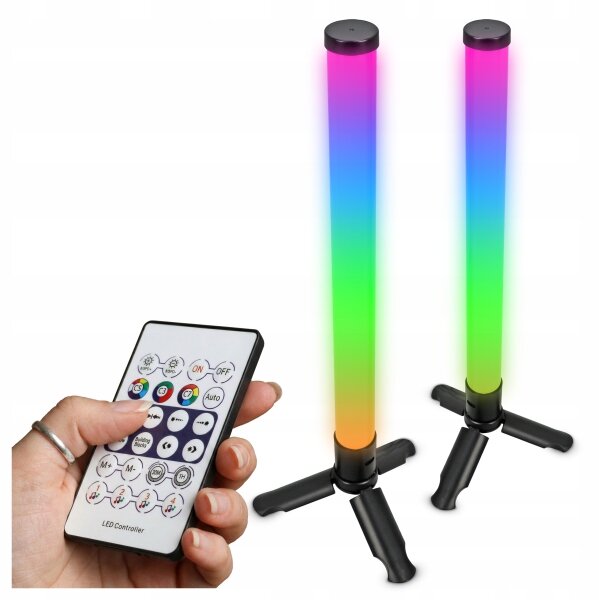 Set da 2 lampade da tavolo dimmerabili LED RGBIC LED/5W/5V nere + telecomando