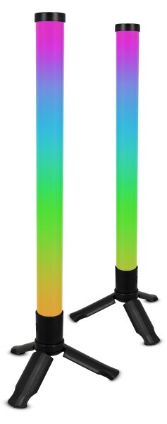 Set da 2 lampade da tavolo dimmerabili LED RGBIC LED/5W/5V nere + telecomando