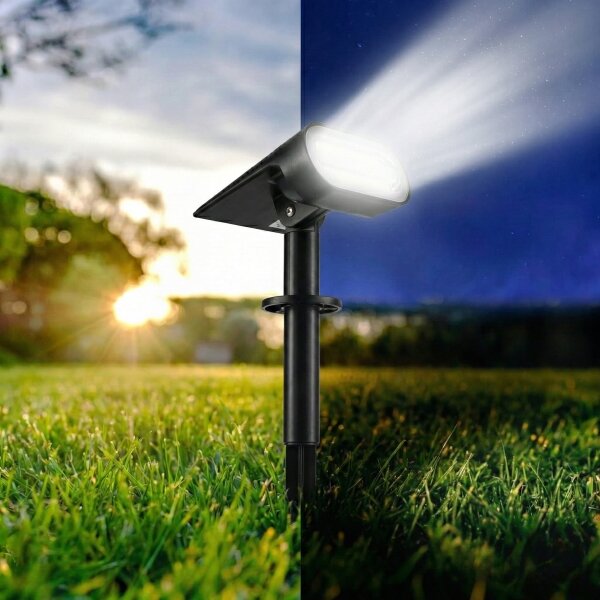 Lampada solare LED 2 in 1 LED/3,7V 1200 mAh IP54 nera