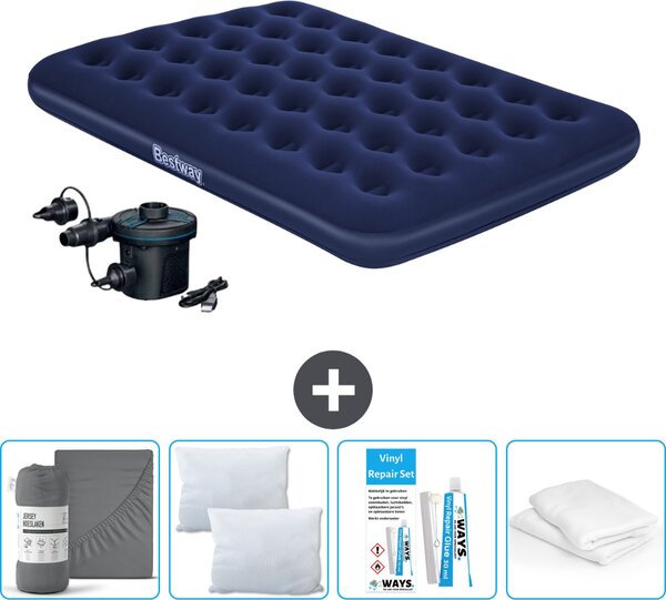 Materasso gonfiabile Bestway - Letto matrimoniale - 137 x 191 x 22 cm - Blu - Accessori inclusi