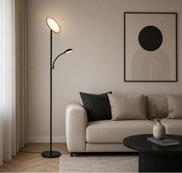 Rabalux 74084 - LED dimmerabile lampada da terra HALINA 23W/230V 3000/4200/6500 K nera