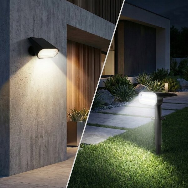 Lampada solare LED 2 in 1 LED/3,7V 1200 mAh IP54 nera