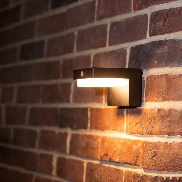 Lampada da parete solare LED con sensore LED/5W/3,7V 2000 mAh IP44 nero