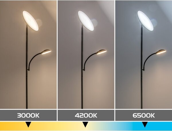Rabalux 74084 - LED dimmerabile lampada da terra HALINA 23W/230V 3000/4200/6500 K nera
