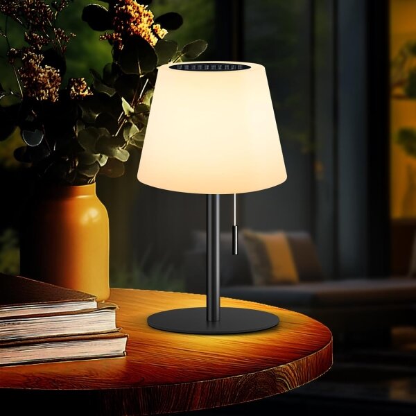 Lampada solare LED dimmerabile LED/2W/5V USB 1200 mAh IP44 bianco/nero