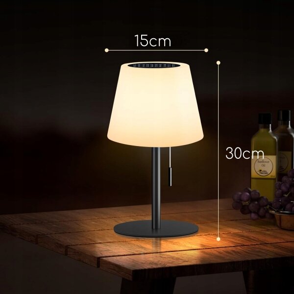 Lampada solare LED dimmerabile LED/2W/5V USB 1200 mAh IP44 bianco/nero