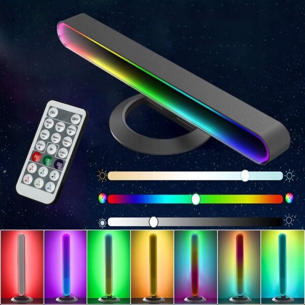 SET 2x LED RGBIC Lampada da tavolo dimmerabile LED/5W/5V nera + telecomando