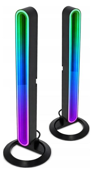 SET 2x LED RGBIC Lampada da tavolo dimmerabile LED/5W/5V nera + telecomando