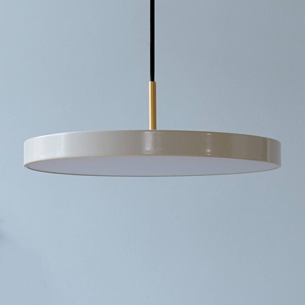 UMAGE lampada LED a sospensione Asteria Mini, bianco perla/ottone, Ø 31 cm mini, dimmerabile, Bianco / Opale, Soggiorno / Sala da pranzo, Alluminio, Design