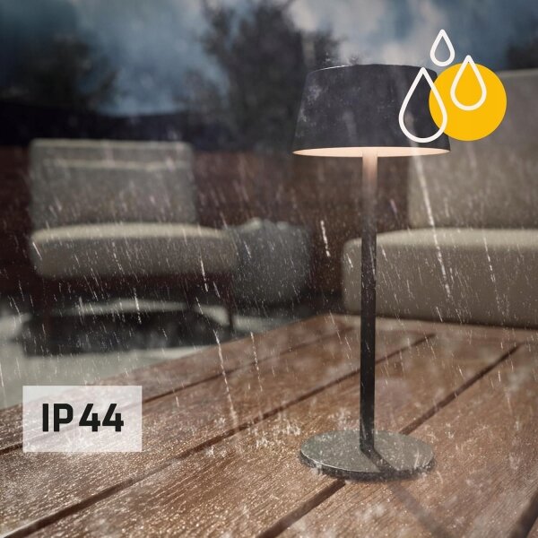 Lampada solare dimmerabile a sfioramento a LED LED/3W/5V USB 1800 mAh IP44 nera