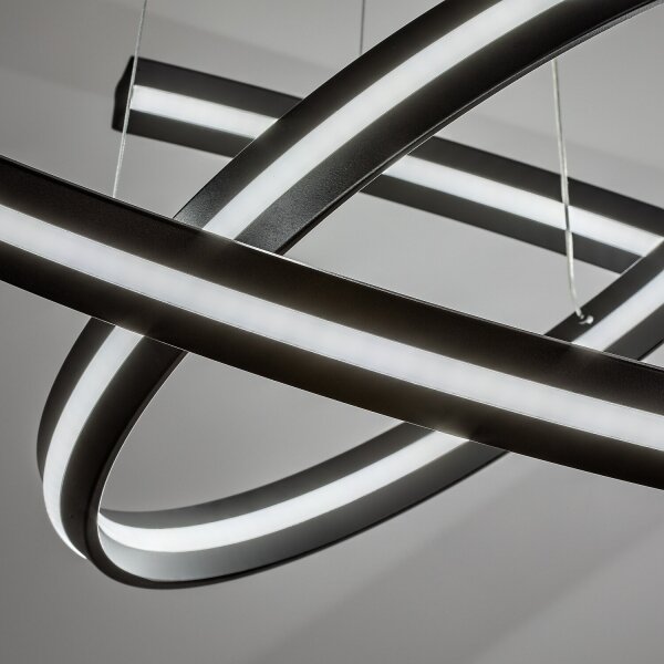 Rabalux 72052 - Lampadario LED dimmerabile a sospensione con cavo ZADIE 80W/230V 3000-6500K nero + telecomando