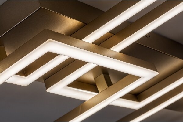Rabalux 71499 - LED dimmerabile plafoniera FATMA 40W/230V 3000-6500K 33x100 cm dorata + telecomando