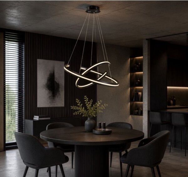 Rabalux 72052 - Lampadario LED dimmerabile a sospensione con cavo ZADIE 80W/230V 3000-6500K nero + telecomando