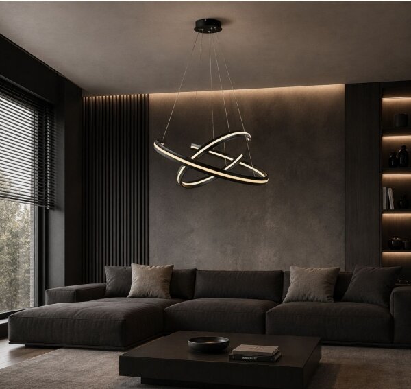 Rabalux 72052 - Lampadario LED dimmerabile a sospensione con cavo ZADIE 80W/230V 3000-6500K nero + telecomando