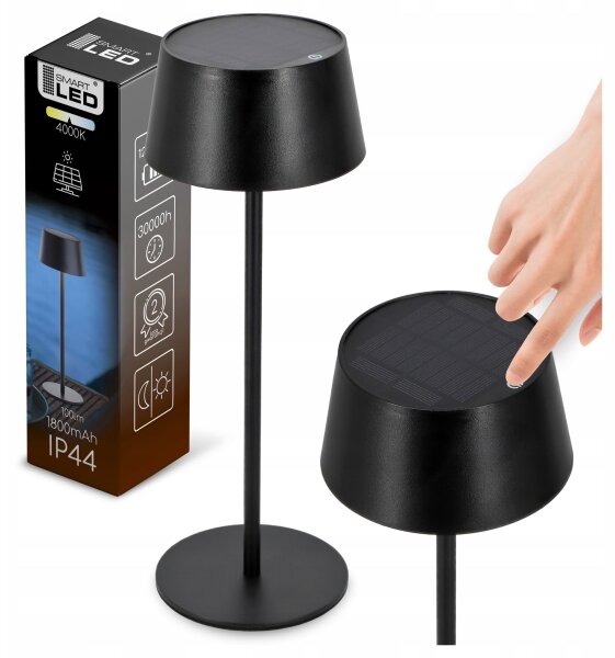 Lampada solare dimmerabile a sfioramento a LED LED/3W/5V USB 1800 mAh IP44 nera
