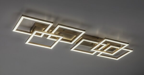 Rabalux 71499 - LED dimmerabile plafoniera FATMA 40W/230V 3000-6500K 33x100 cm dorata + telecomando